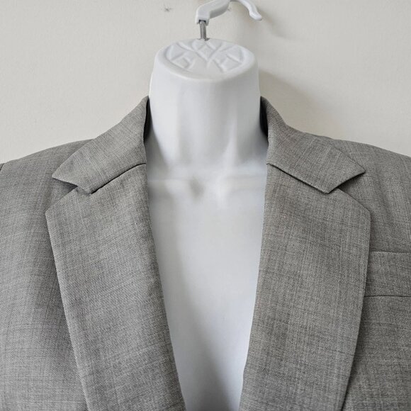 New AKRIS Strada Grey Wool Silk Melange 1 Button Long Pasotti Blazer Jacket 8 - Picture 3 of 7